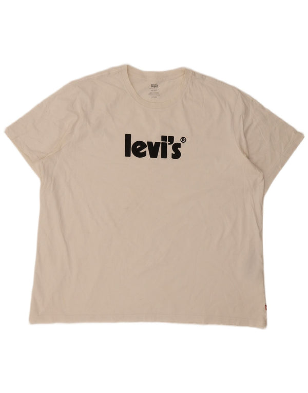 Męski T-shirt z grafiką Levi's, góra XL, biała bawełna