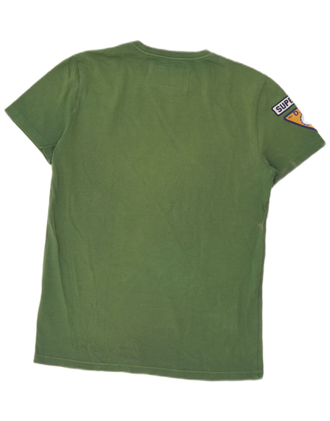SUPERDRY Męski T-shirt z grafiką, mały, zielony, bawełniany