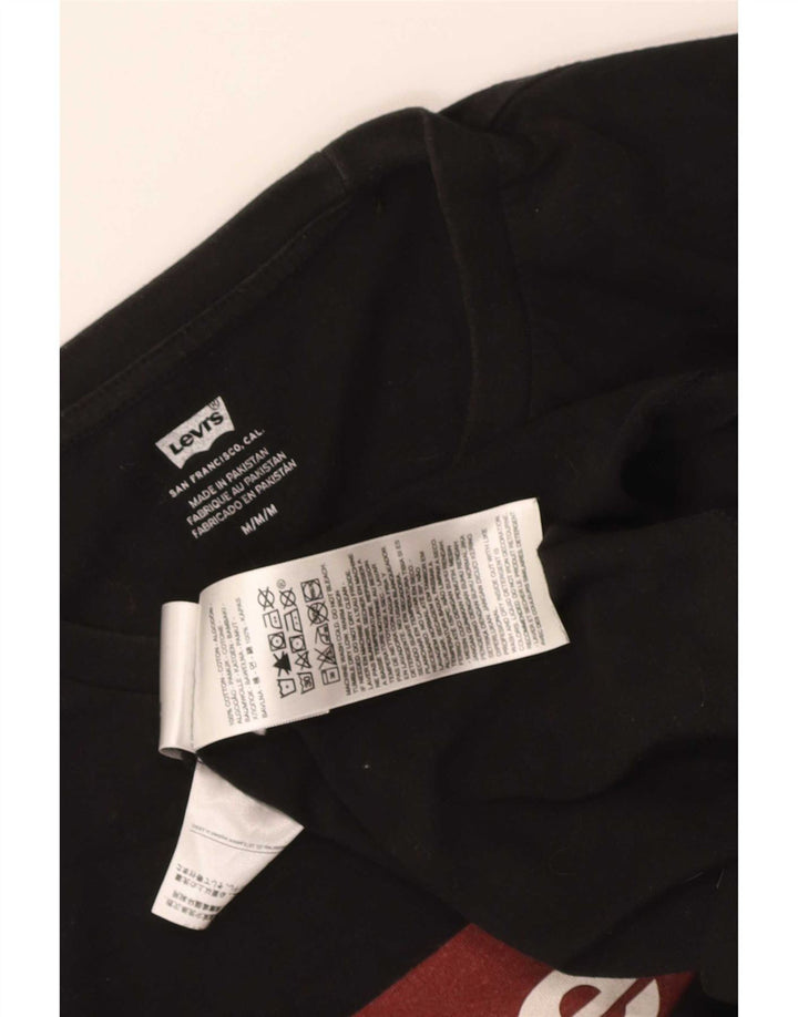 Męska koszulka z grafiką Levi's Top, średnia czarna bawełna