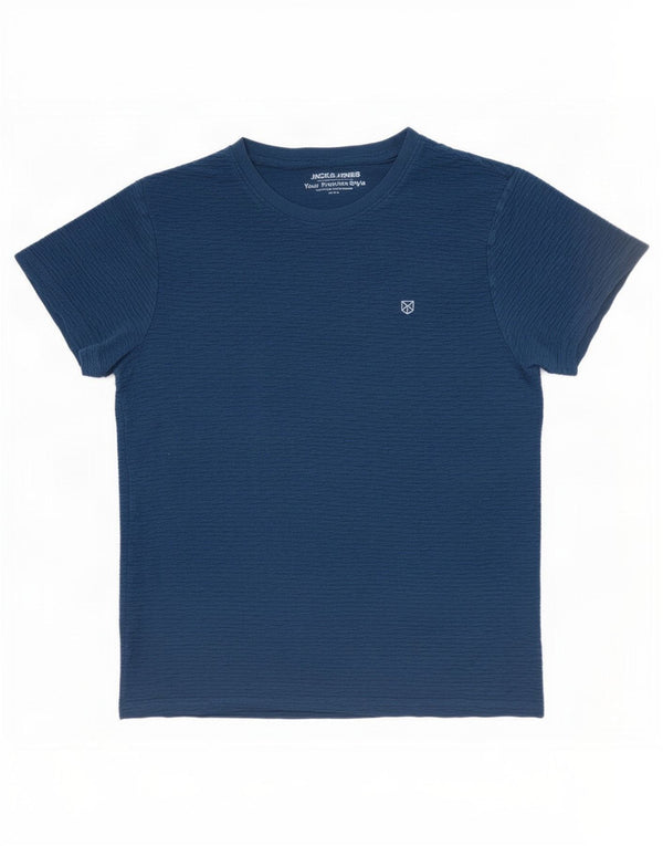T-shirt męski typu slim fit Jack & Jones, duży, granatowy, bawełniany