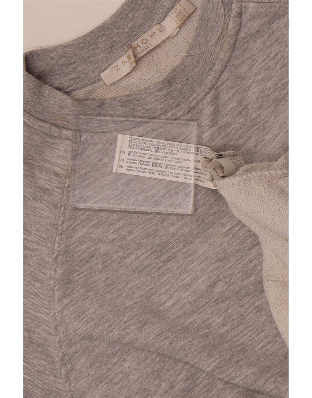 Damski sweter oversize Zara UK 14, średnioszary, bawełniany