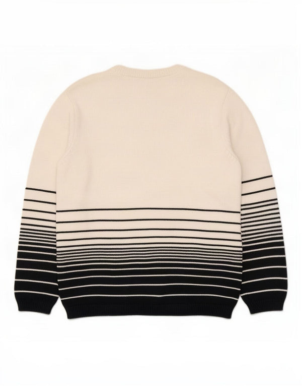 Marks & Spencer Damski sweter z okrągłym dekoltem, UK 16, duże, białe paski