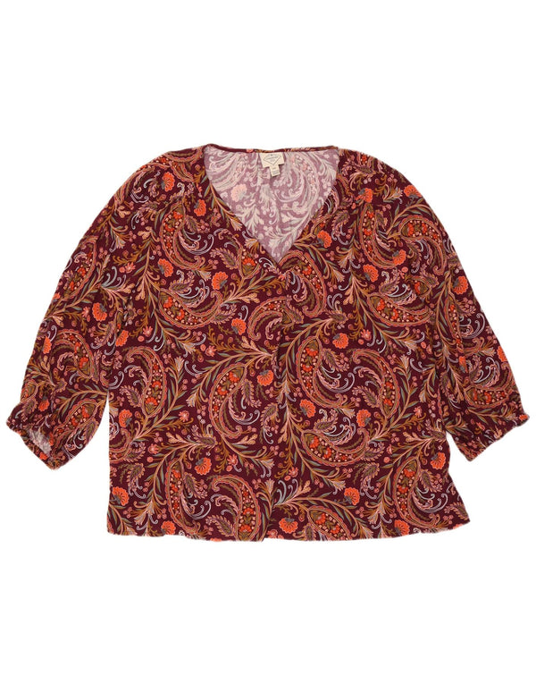 Bluzka damska ST JOHN'S BAY Top UK 20 2XL Burgundowa Paisley