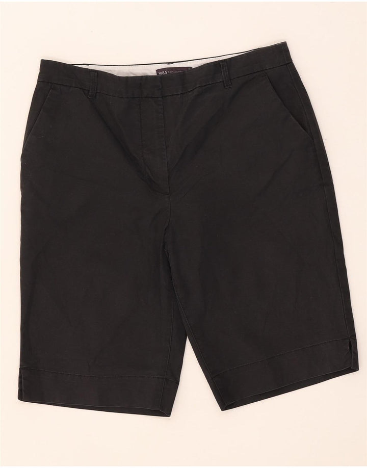 Marks & Spencer Damskie spodenki Chino UK 12 Medium W32 Czarne bawełniane