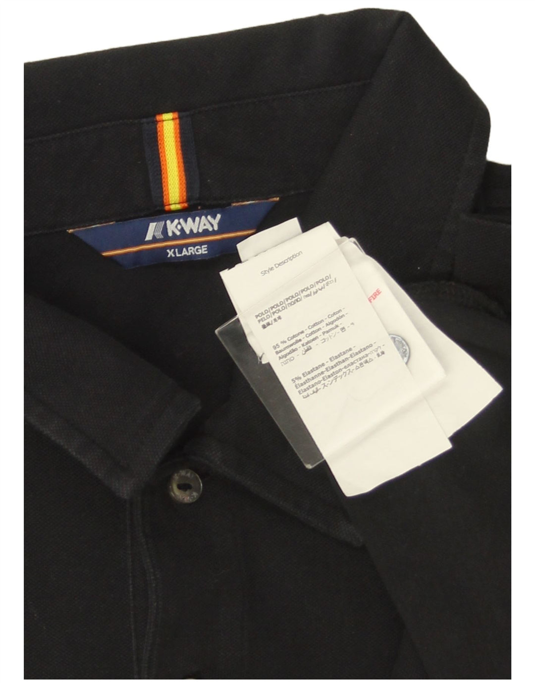 Męska koszulka polo K-WAY XL, czarna, bawełniana