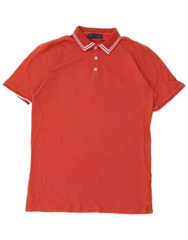 Męska koszulka polo Trussardi, bawełniana, w kolorze średnio czerwonym