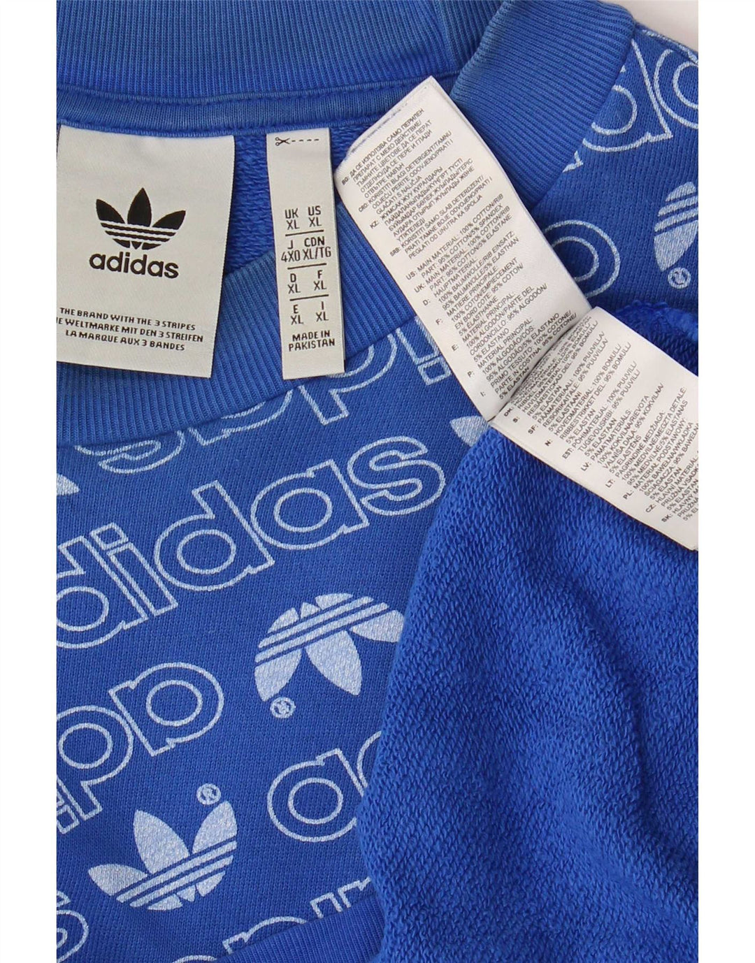 Adidas Męska bluza graficzna Jumper XL Niebieska bawełna