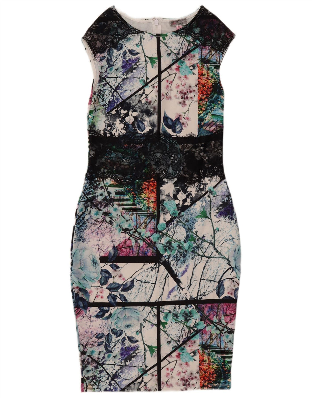 Damska graficzna obcisła sukienka Lipsy UK 10, mała, wielokolorowy poliester