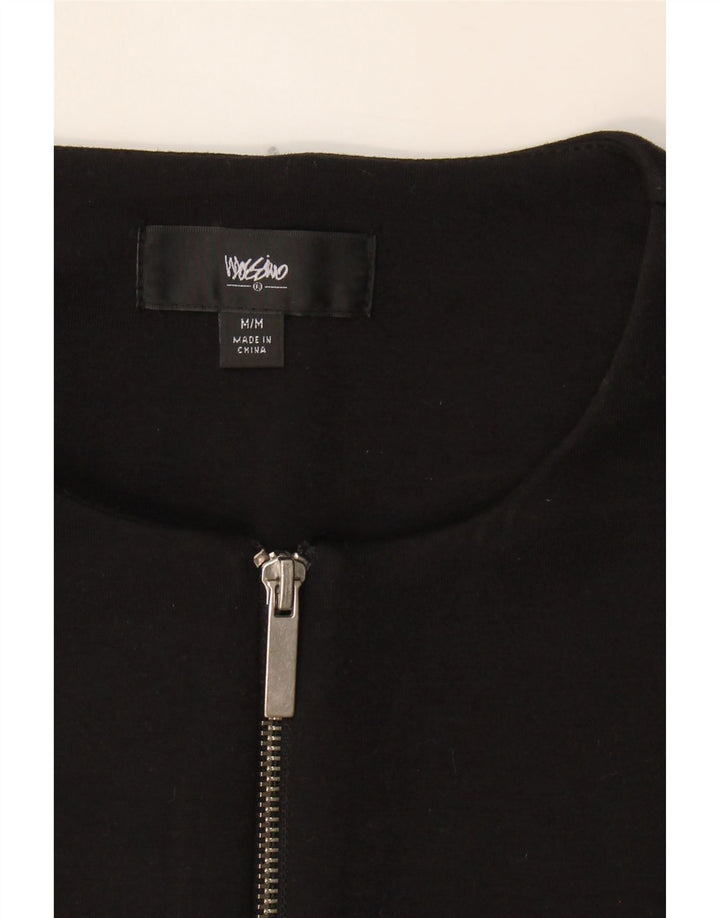 MOSSIMO Womens Blazer Jacket UK 14 Medium Black Rayon Vintage Mossimo and Second-Hand Mossimo from Messina Hembry 