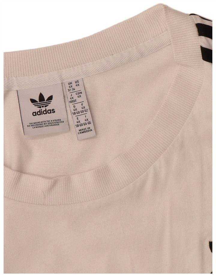 Damska koszulka ADIDAS Top UK 32/34 4XL Biała bawełna