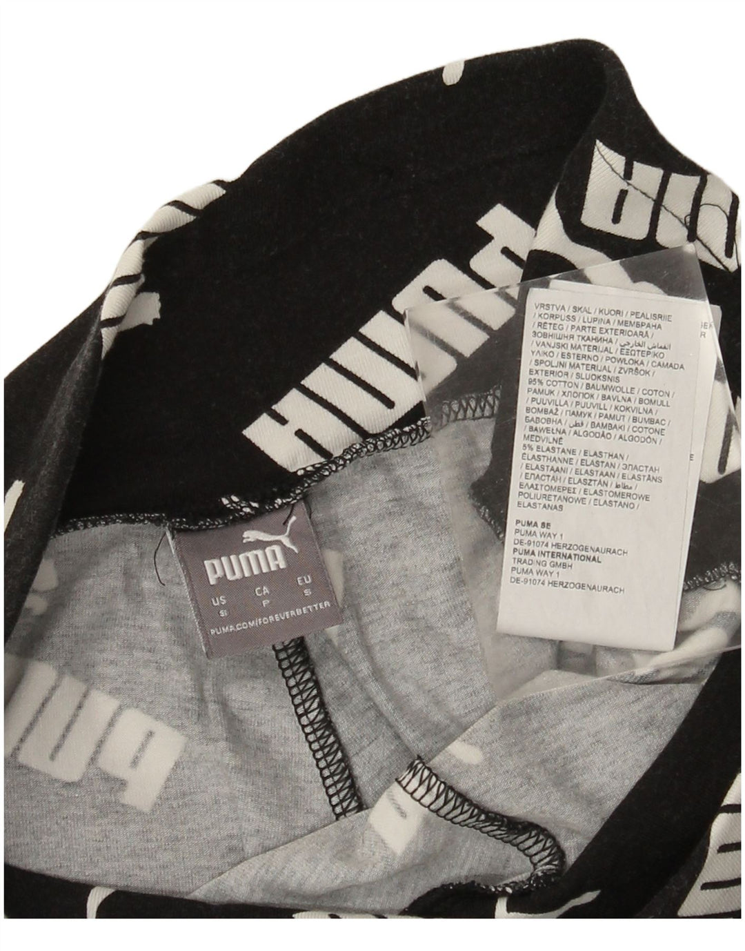 Damskie legginsy Puma Graphic UK 10 Small, czarne, bawełniane