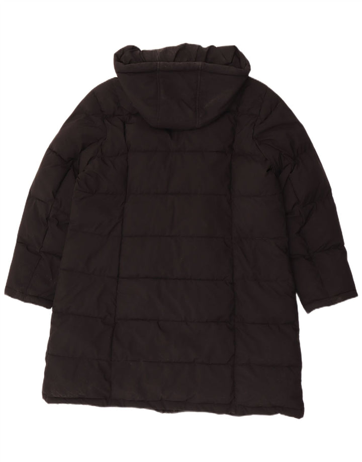 Damski ocieplany płaszcz z kapturem Dkny UK 18 XL, czarny poliester