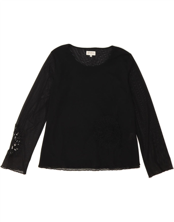 VINTAGE Womens Blouse Top IT 46 Large Black Polyester Vintage Vintage and Second-Hand Vintage from Messina Hembry 