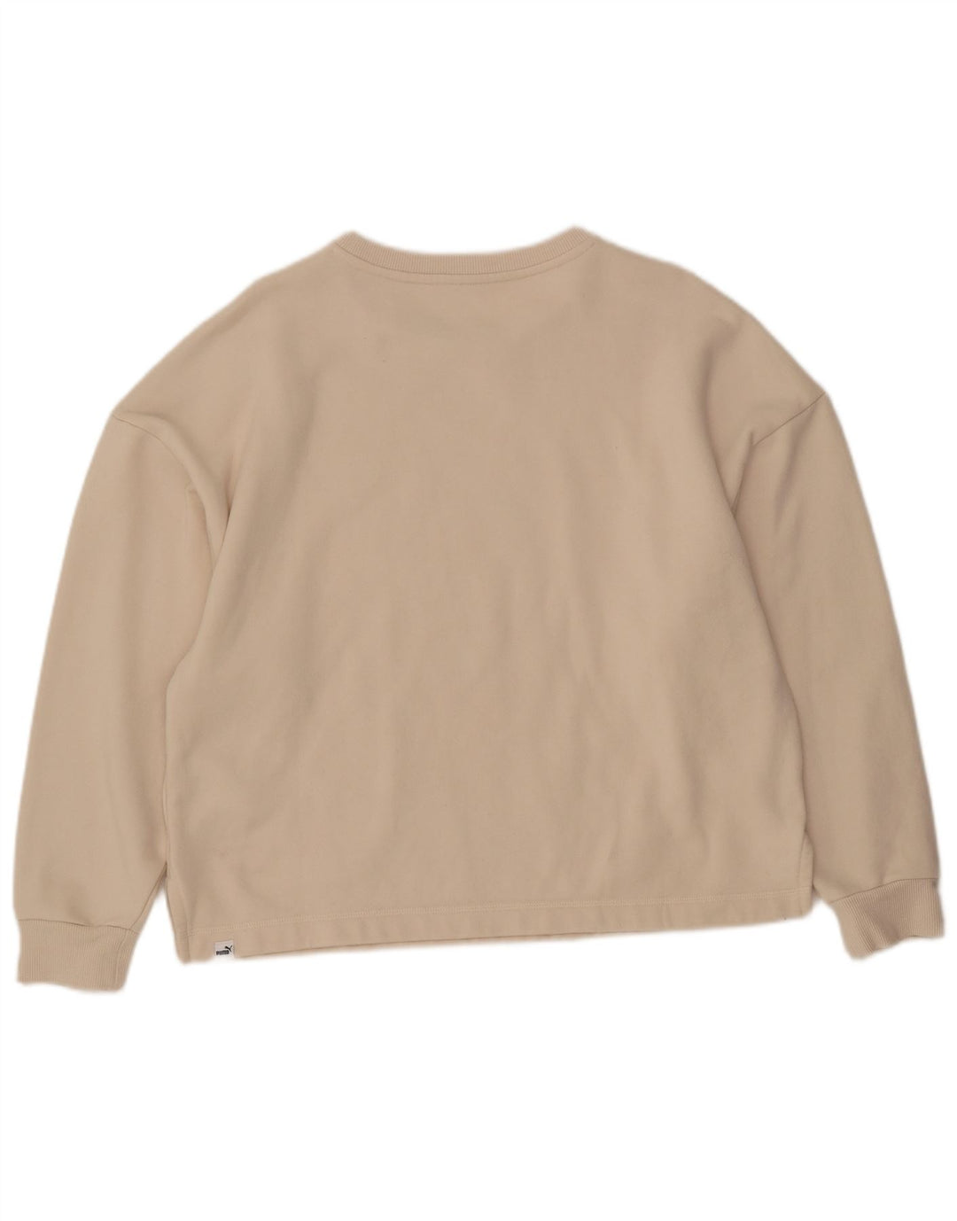 PUMA Womens Sweatshirt Jumper UK 16 Large Beige Cotton