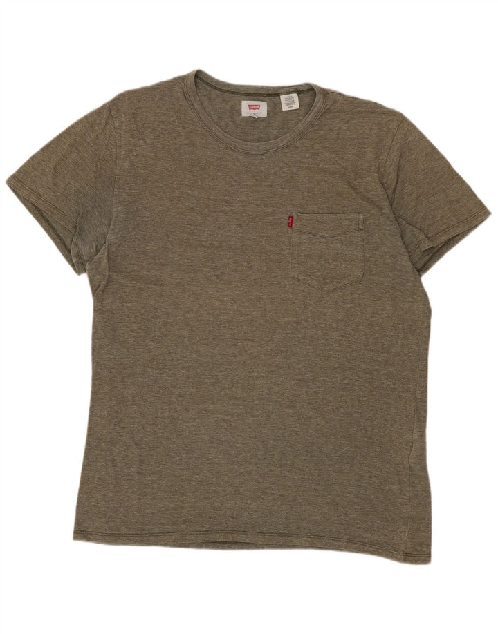 Męski t-shirt LEVI'S Top, mały, z bawełny w kolorze khaki