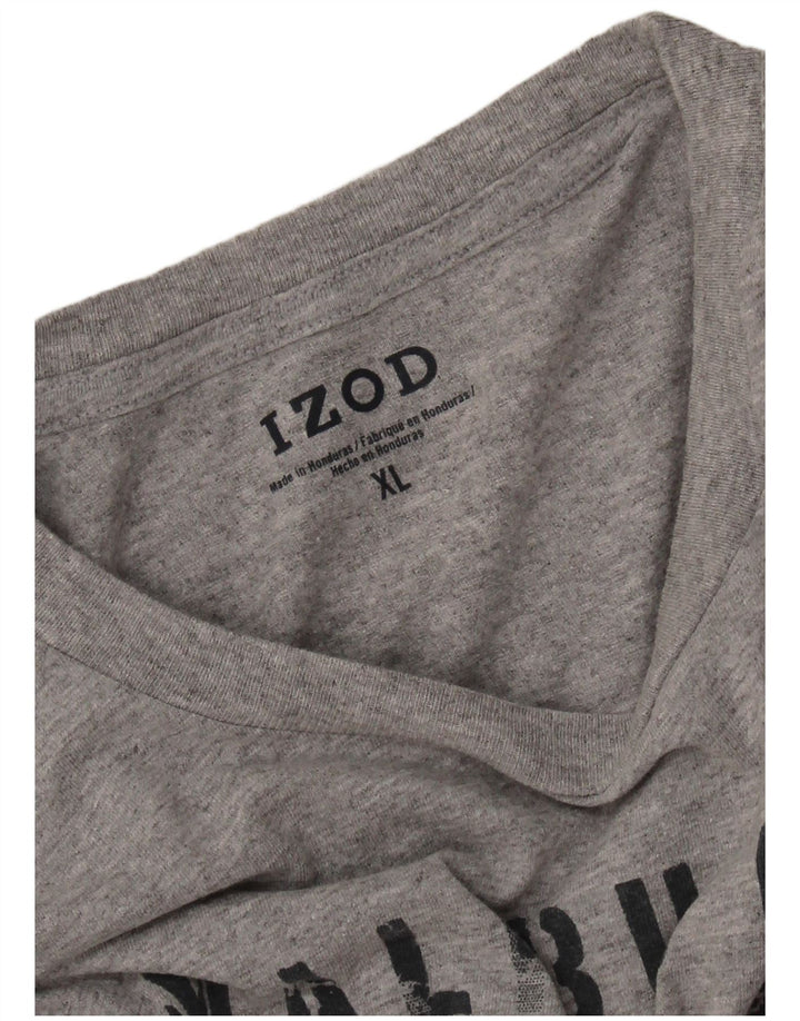 Męski T-shirt z grafiką IZOD XL, szary, nakrapiany