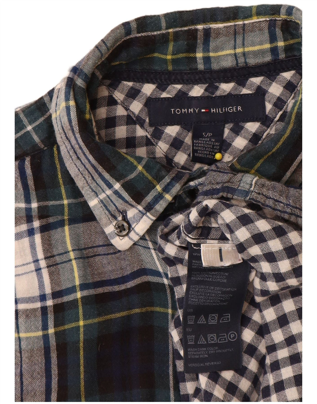 Męska koszula flanelowa Tommy Hilfiger w małą wielokolorową kratę, bawełniana
