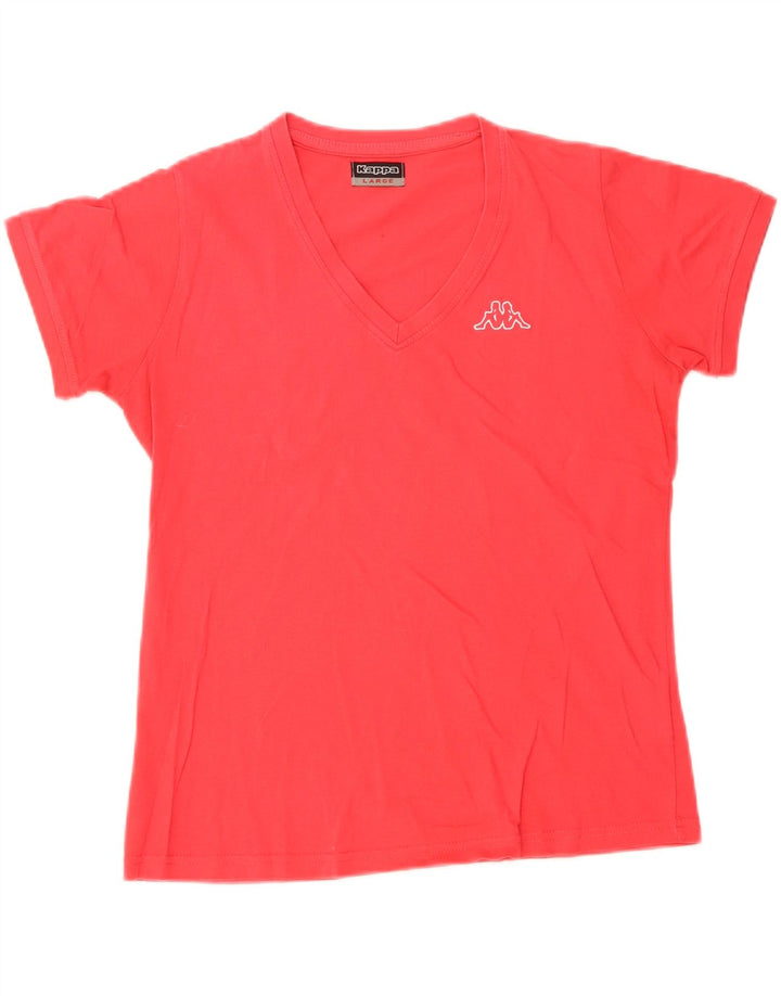 T-shirt damski Kappa Top UK 14, duży, czerwony, bawełniany