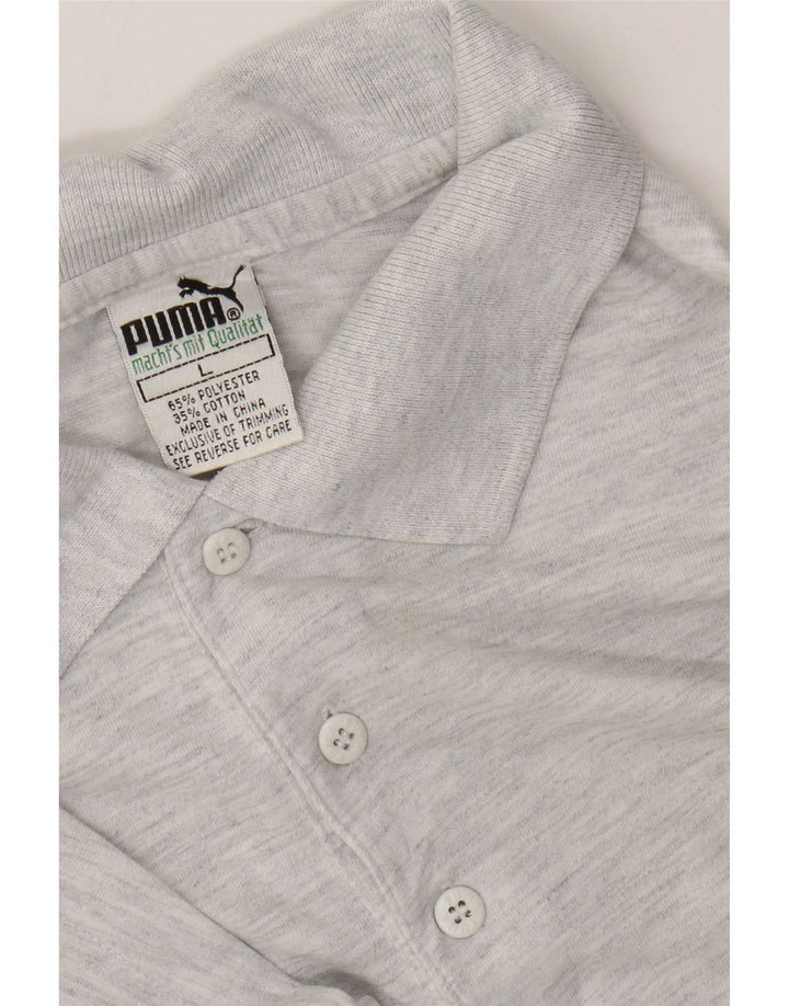 Męska koszulka polo Puma, duża, szara, nakrapiana, poliester