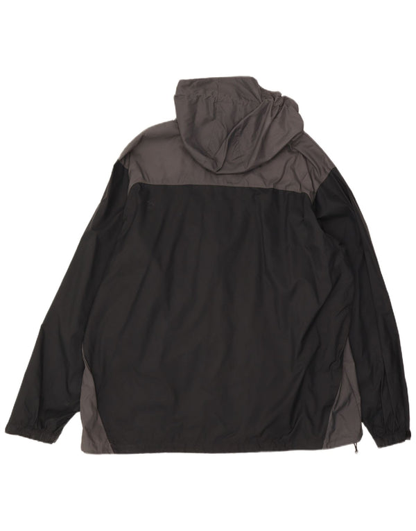 Męska kurtka przeciwdeszczowa z kapturem Columbia UK 44 2XL Czarny nylon z blokami kolorów