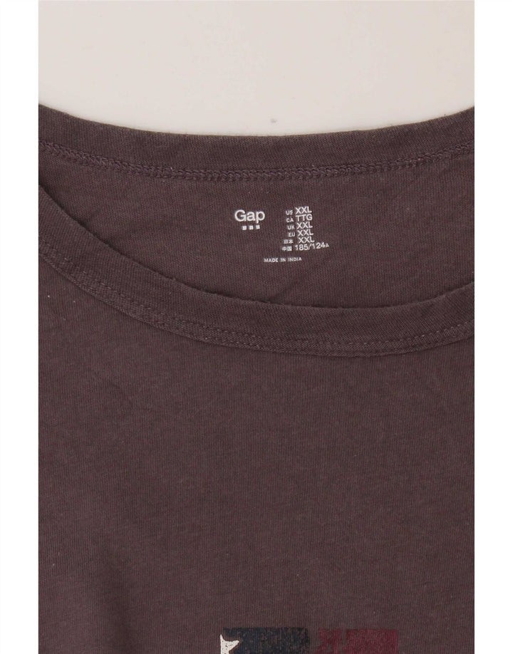 Męska koszulka t-shirt z grafiką Gap, 2XL, brązowa