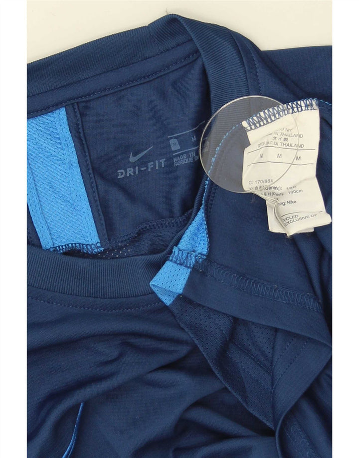 Męska koszulka Nike Dri Fit Top, średni granatowy poliester z blokami kolorów