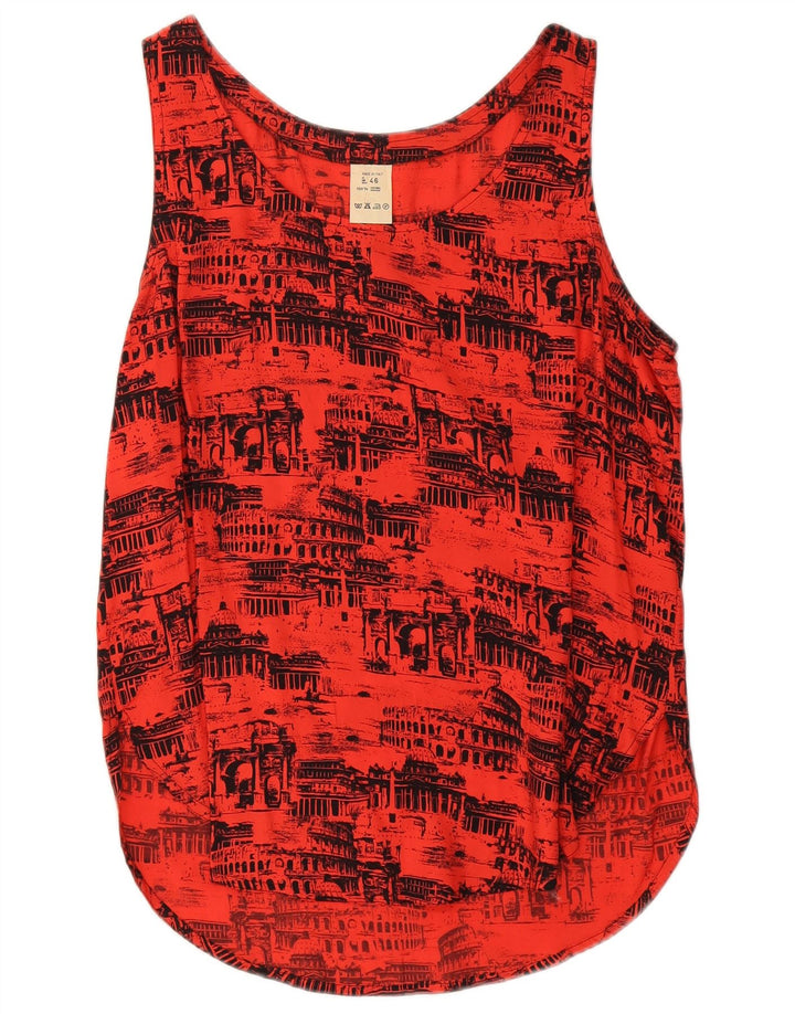 Dwuczęściowy damski zestaw graficzny, oversize w stylu vintage IT 46, duża czerwona wiskoza