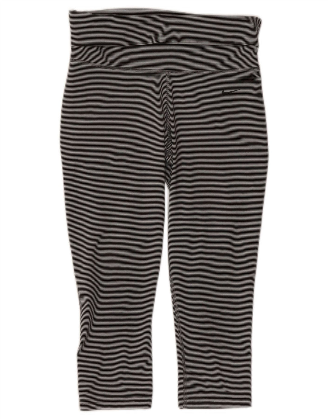 Damskie legginsy Nike Dri Fit Capri UK 8, małe, szare, poliestrowe paski
