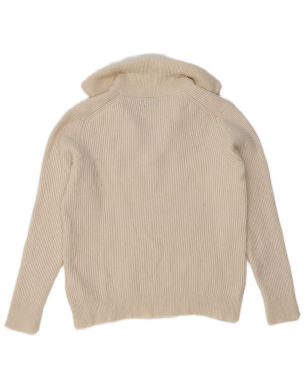Damski sweter polo Massimo Dutti UK 14 Średni złamanej białej wełny