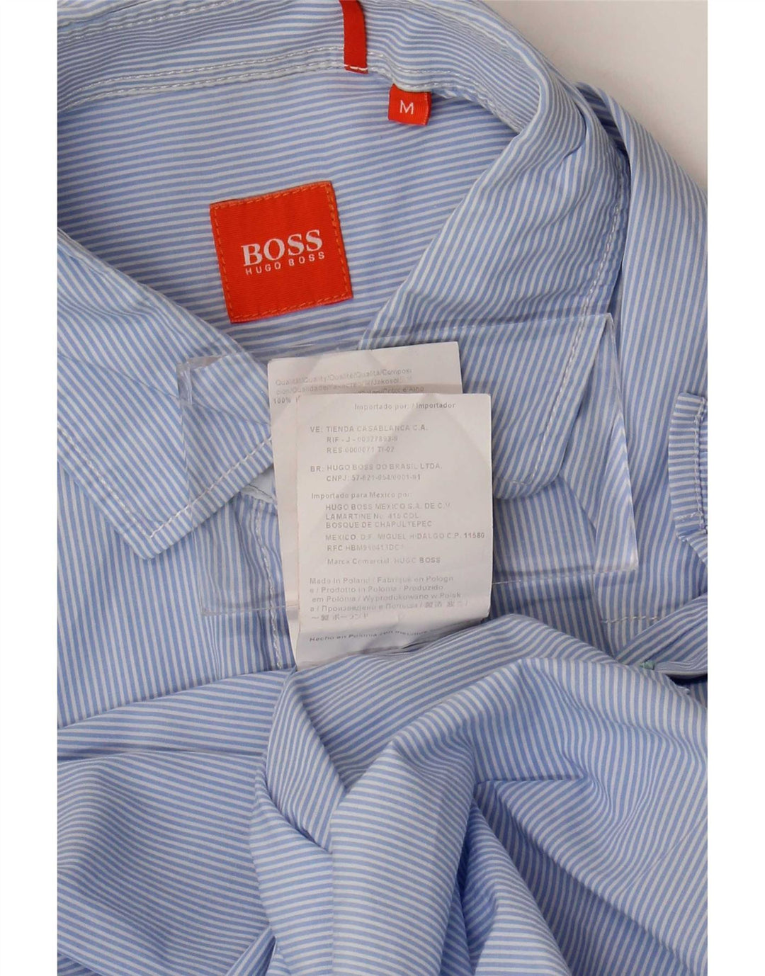 Koszula męska Hugo Boss, bawełniana w średnie niebieskie prążki