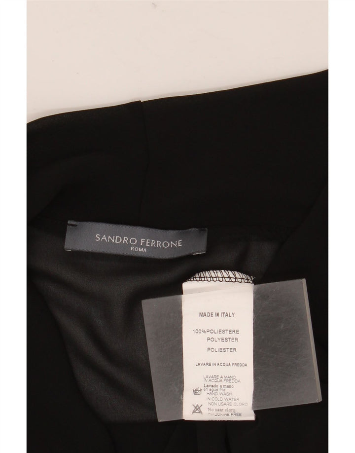 Damska prześwitująca bluzka Sandro Ferrone Top UK 10, mały, czarny poliester