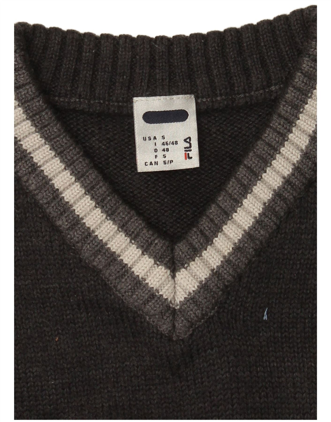 Męski sweter Fila z dekoltem w kształcie litery V, mały szary