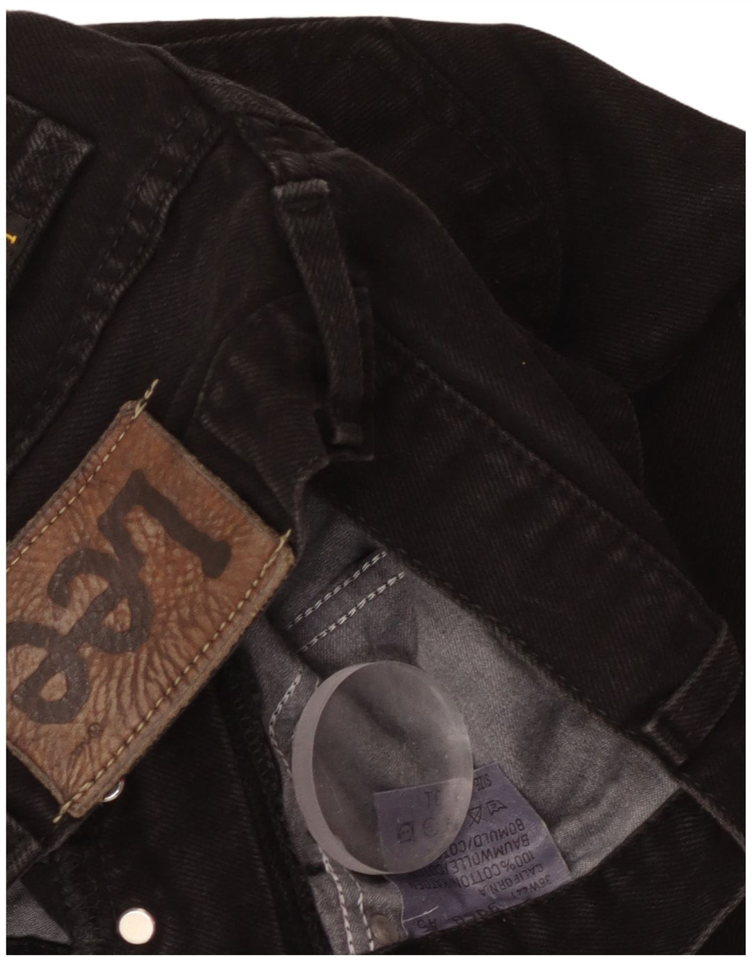 Damskie proste dżinsy LEE W36 L30 Czarna bawełna