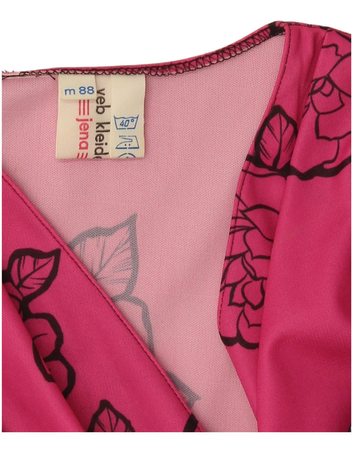 Sukienka damska Peplum w stylu vintage UK 12 Średnioróżowy w kwiaty