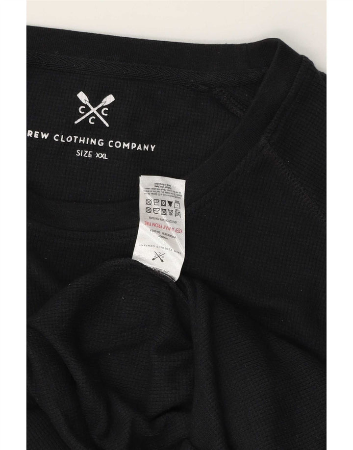 Crew Clothing Męski top z długim rękawem 2XL, czarna bawełna