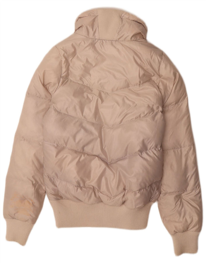 Damska wyściełana kurtka Adidas UK 12 Średni Beżowy Nylon