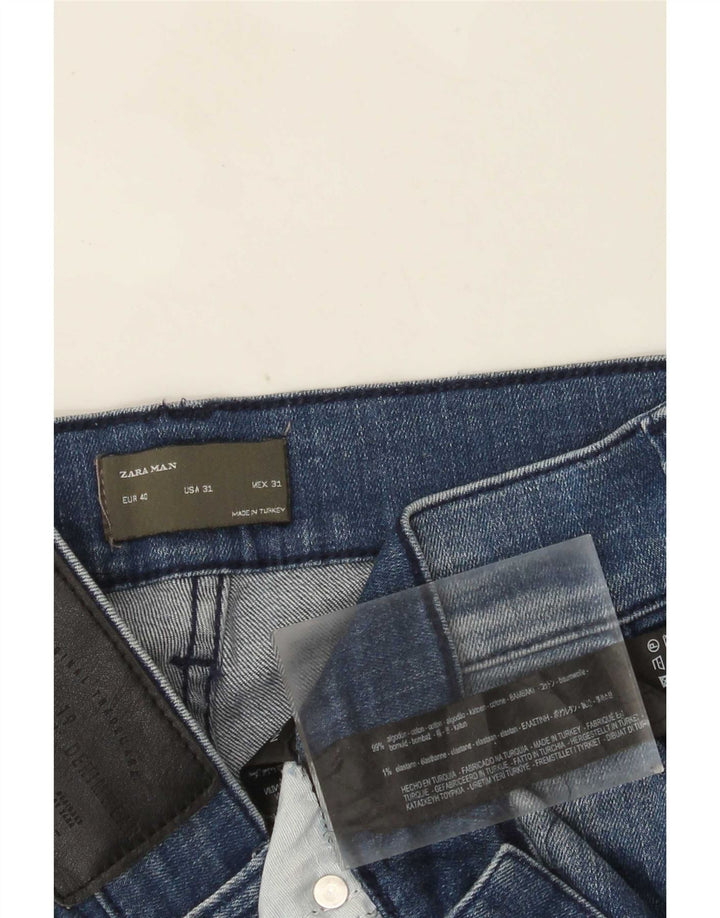 Męskie jeansy Zara w trudnej sytuacji EU 40 Medium W31 L28 Niebieski blok kolorów