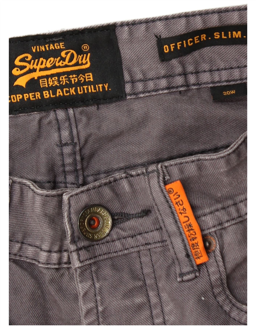 Męskie spodenki jeansowe Superdry W30, średnioszare, bawełniane