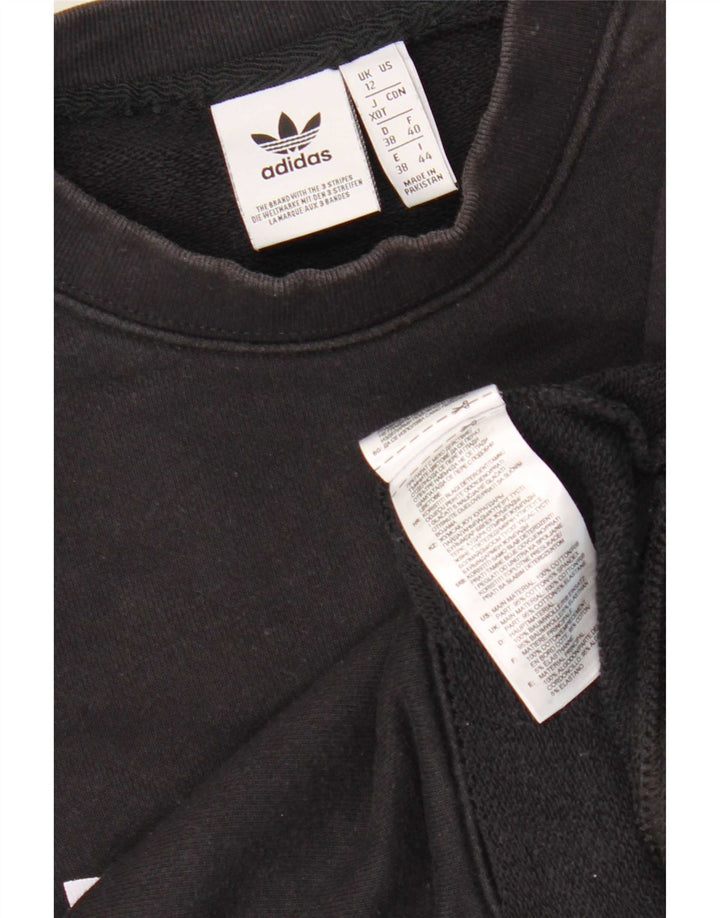 Damska bluza Adidas Graphic Oversized Sweter UK 12 Średnia czarna bawełna