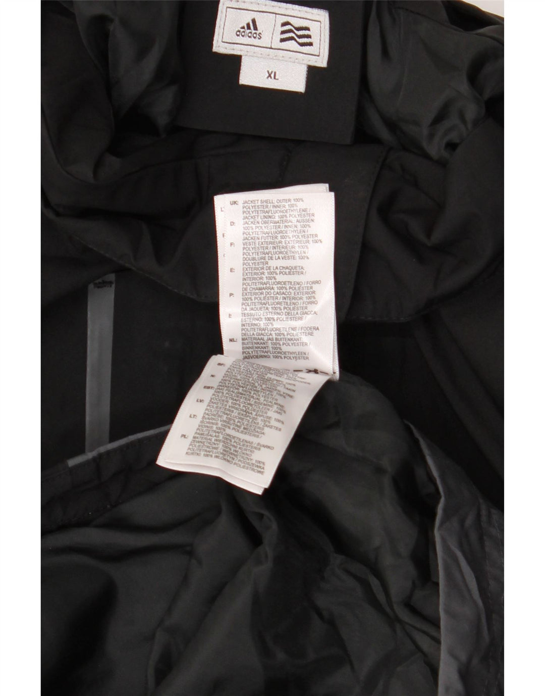 Męska kurtka wiatrówka ADIDAS z grafiką UK 42 XL w kolorze czarnym