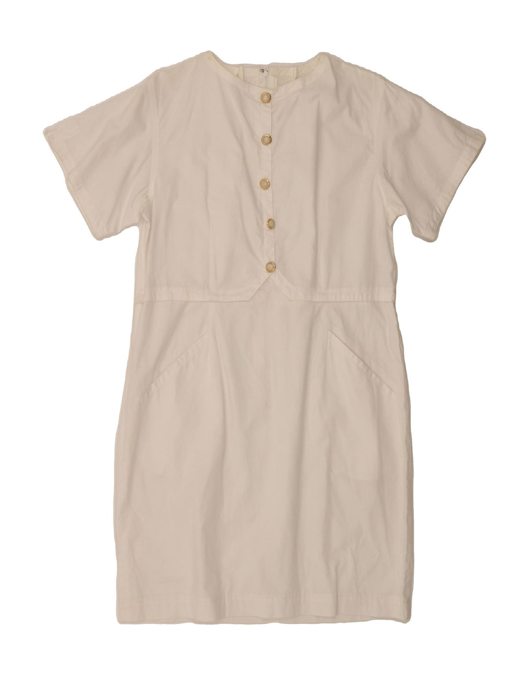VINTAGE Womens Sheath Dress UK 14 Large White Vintage Vintage and Second-Hand Vintage from Messina Hembry 