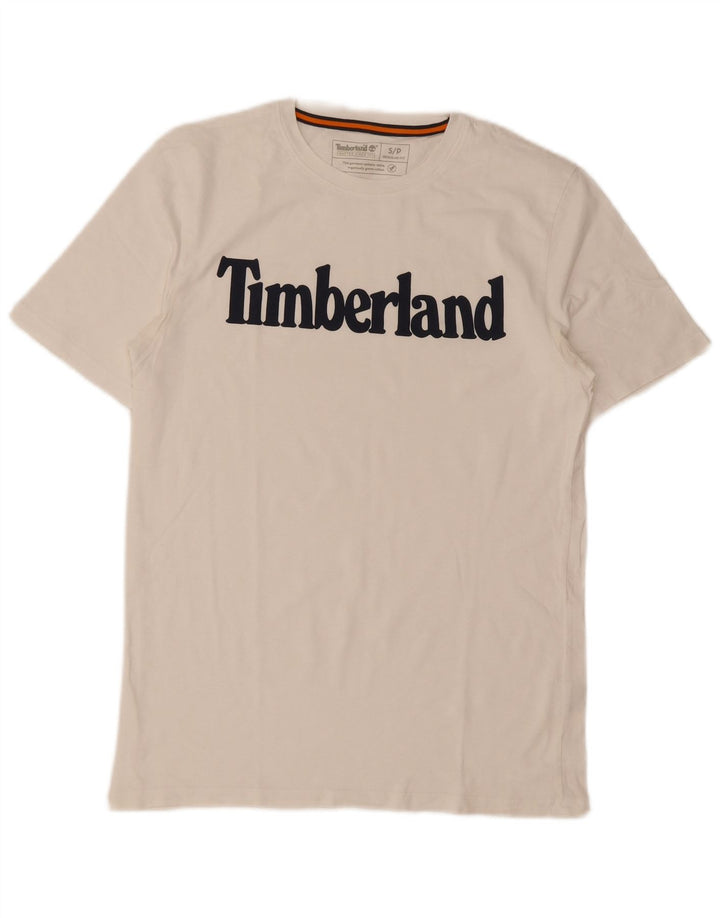Męska koszulka Timberland o regularnym kroju z grafiką, mała, biała, bawełniana