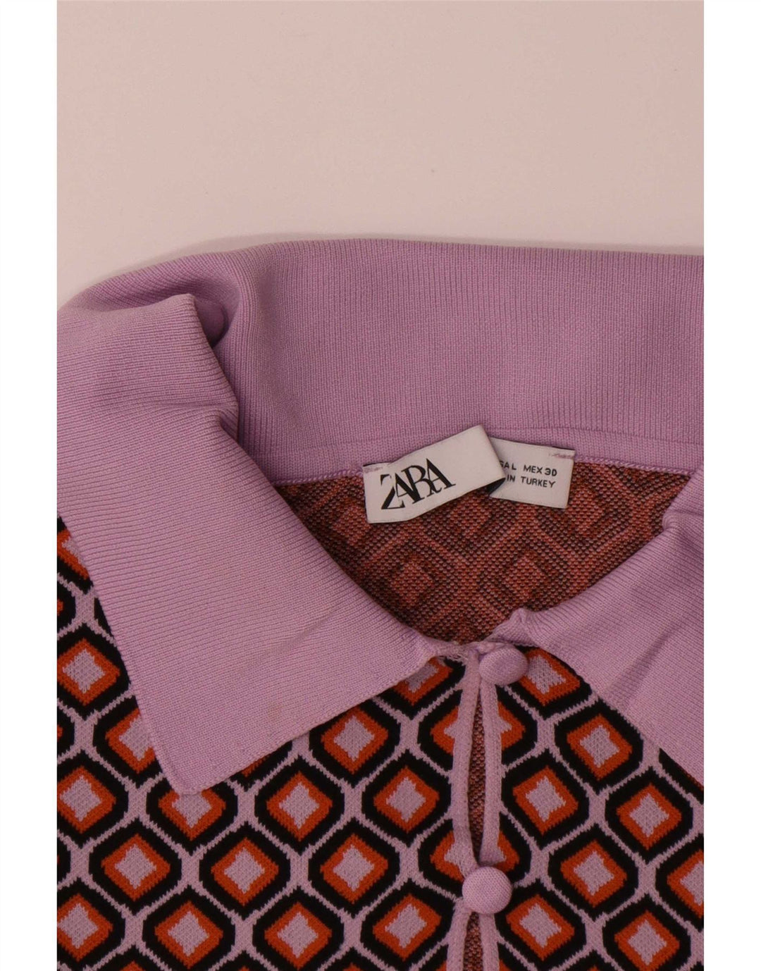 Damski krótki kardigan Zara UK 16, duży, wielokolorowy, geometryczny