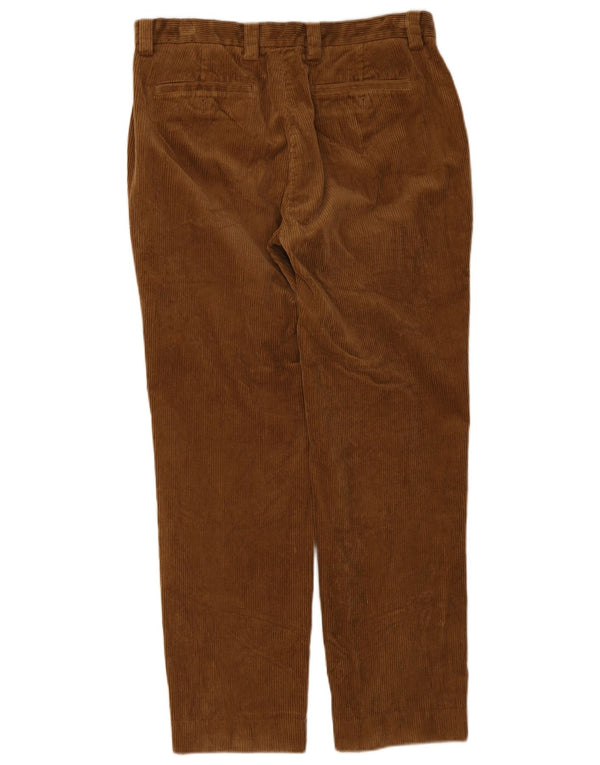 Brooks Brothers Męskie Clark Proste sztruksowe spodnie W34 L30 Brązowa bawełna