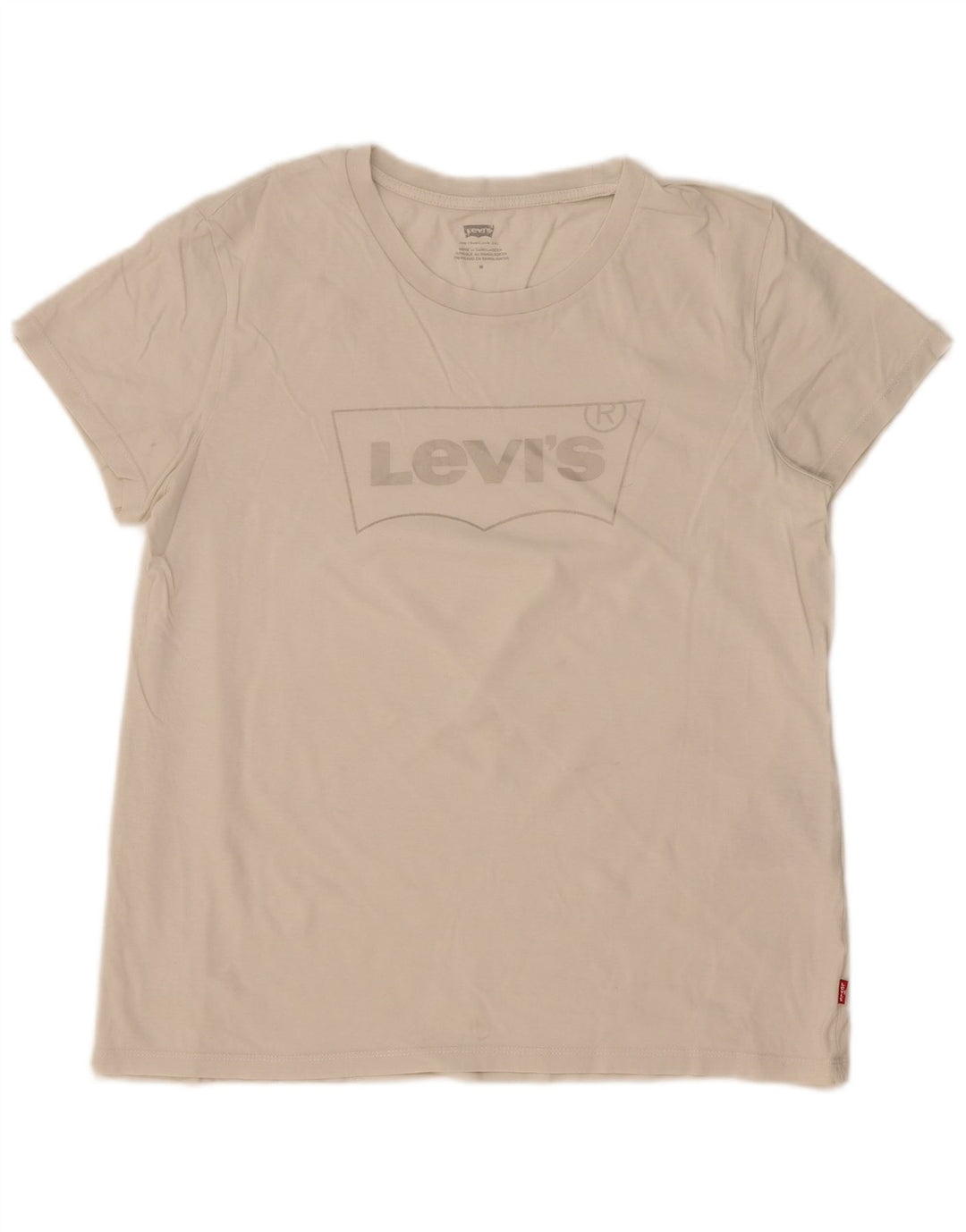 Damska koszulka z grafiką Levi's Top UK 14 Średnia biała bawełna