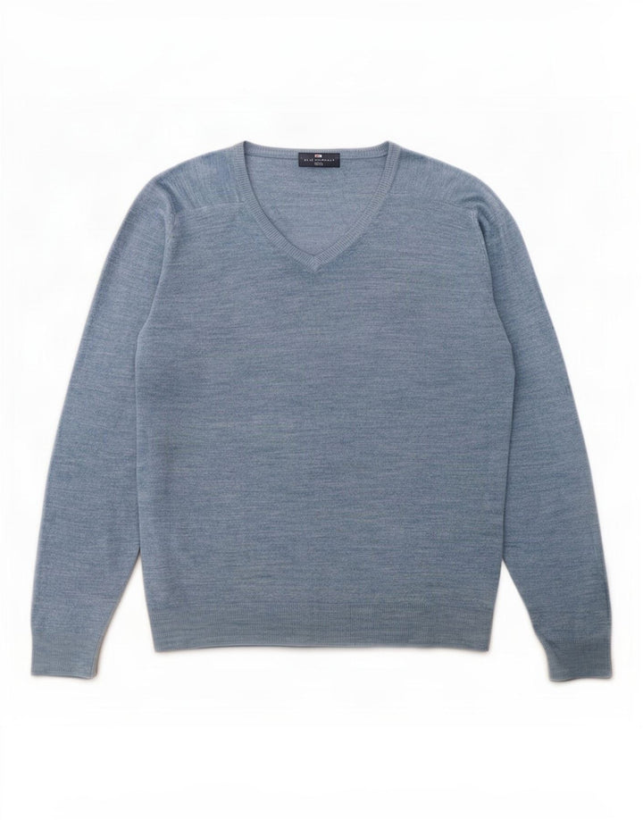 Męski sweter Marks & Spencer Blue Harbor z dekoltem w kształcie litery V, średni akryl