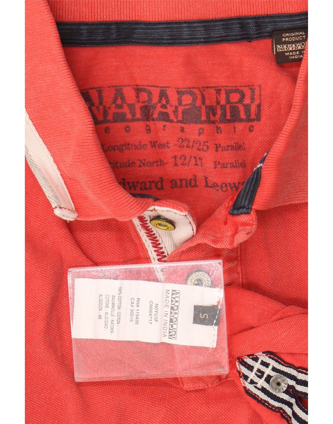 Męska koszulka polo z grafiką geograficzną NAPAPIJRI, mała, czerwona, bawełniana