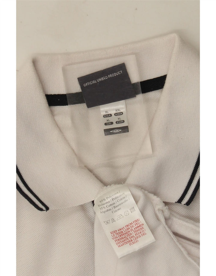 Męska koszulka polo Umbro XL, biała, poliestrowa