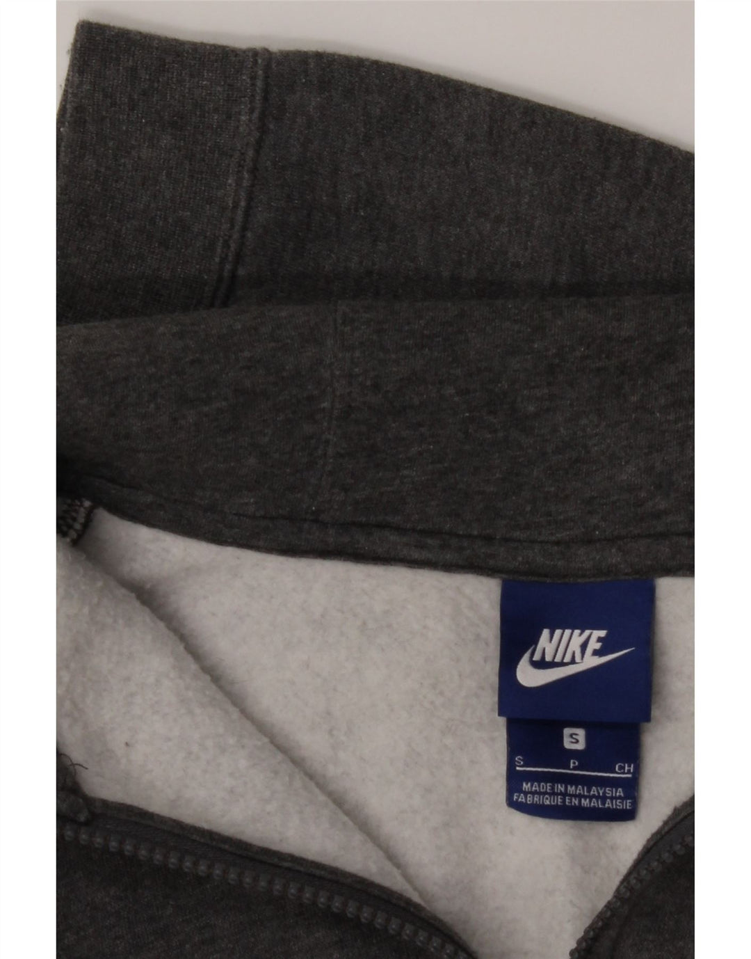 NIKE Mens Graphic Zip Hoodie Sweater Small Grey Cotton Vintage Nike and Second-Hand Nike from Messina Hembry 