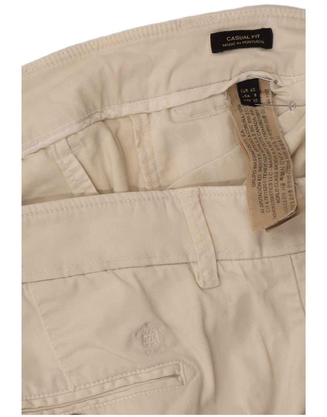 Damskie spodnie Chino Massimo Dutti EU 40 Medium W30 L29 Off White